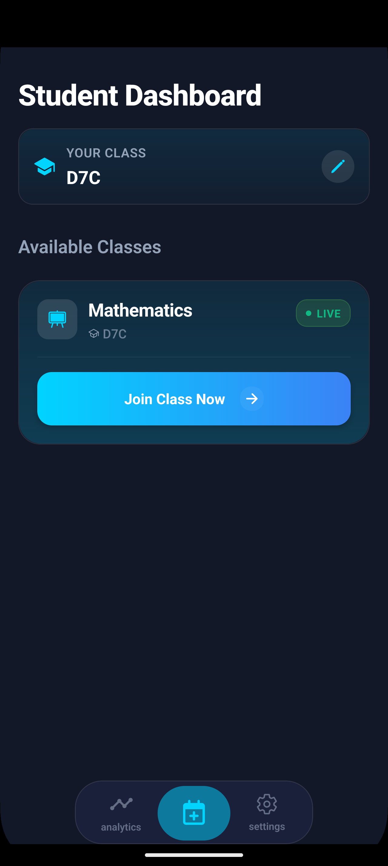 Attenex student dashboard