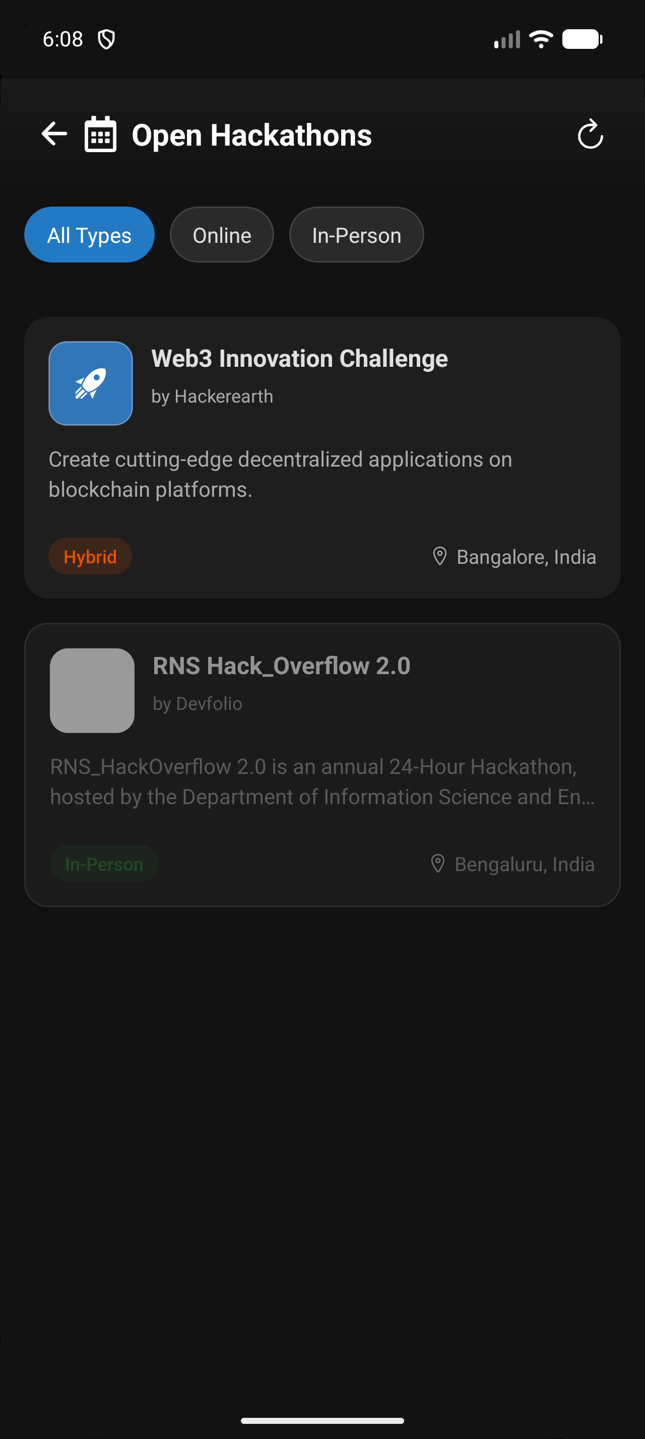 Learnex hackathon discovery screen