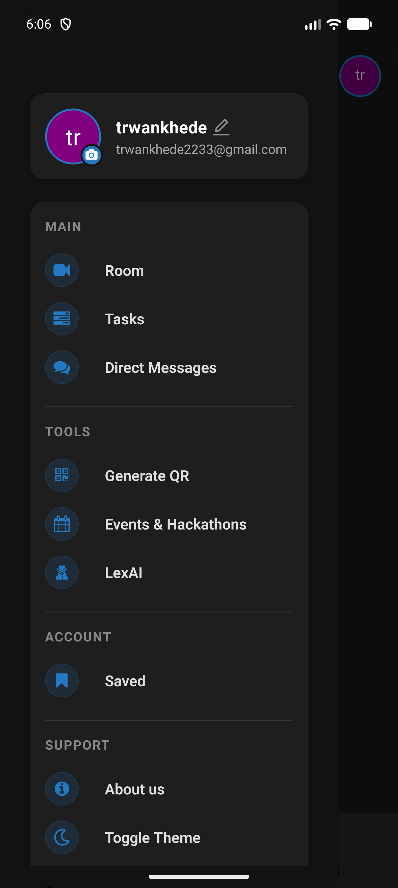 Learnex navigation drawer