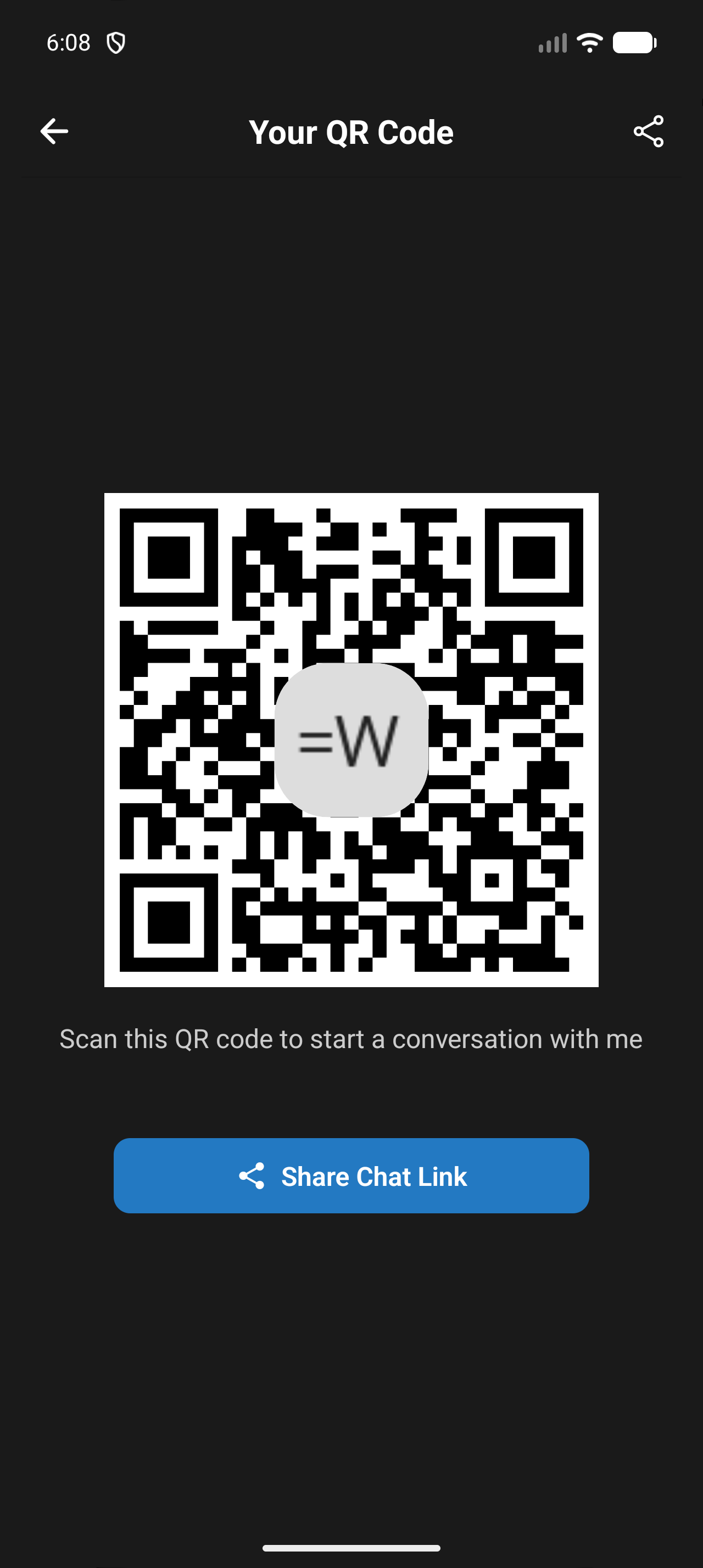 Learnex profile QR code screen